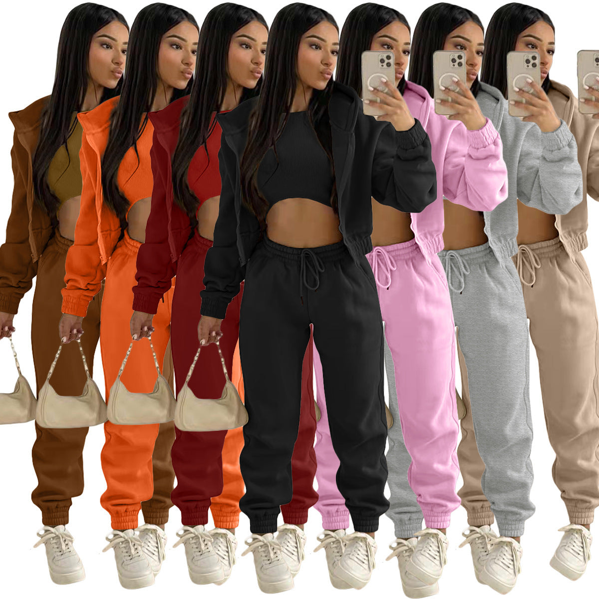 Plush Hoodie Hooded Sports And Leisure Set