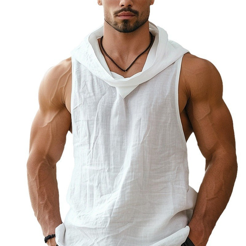 European And American-style Loose-fitting Solid-color Sports And Leisure Vest