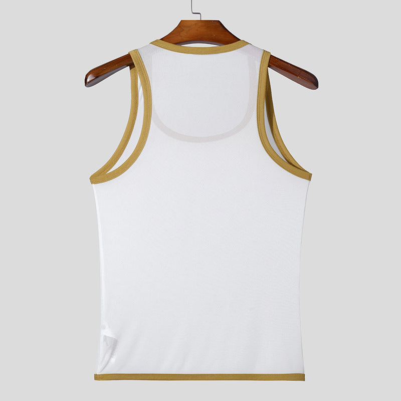 Men's Fitness Tight Mesh Style For Sports Mesh Vest