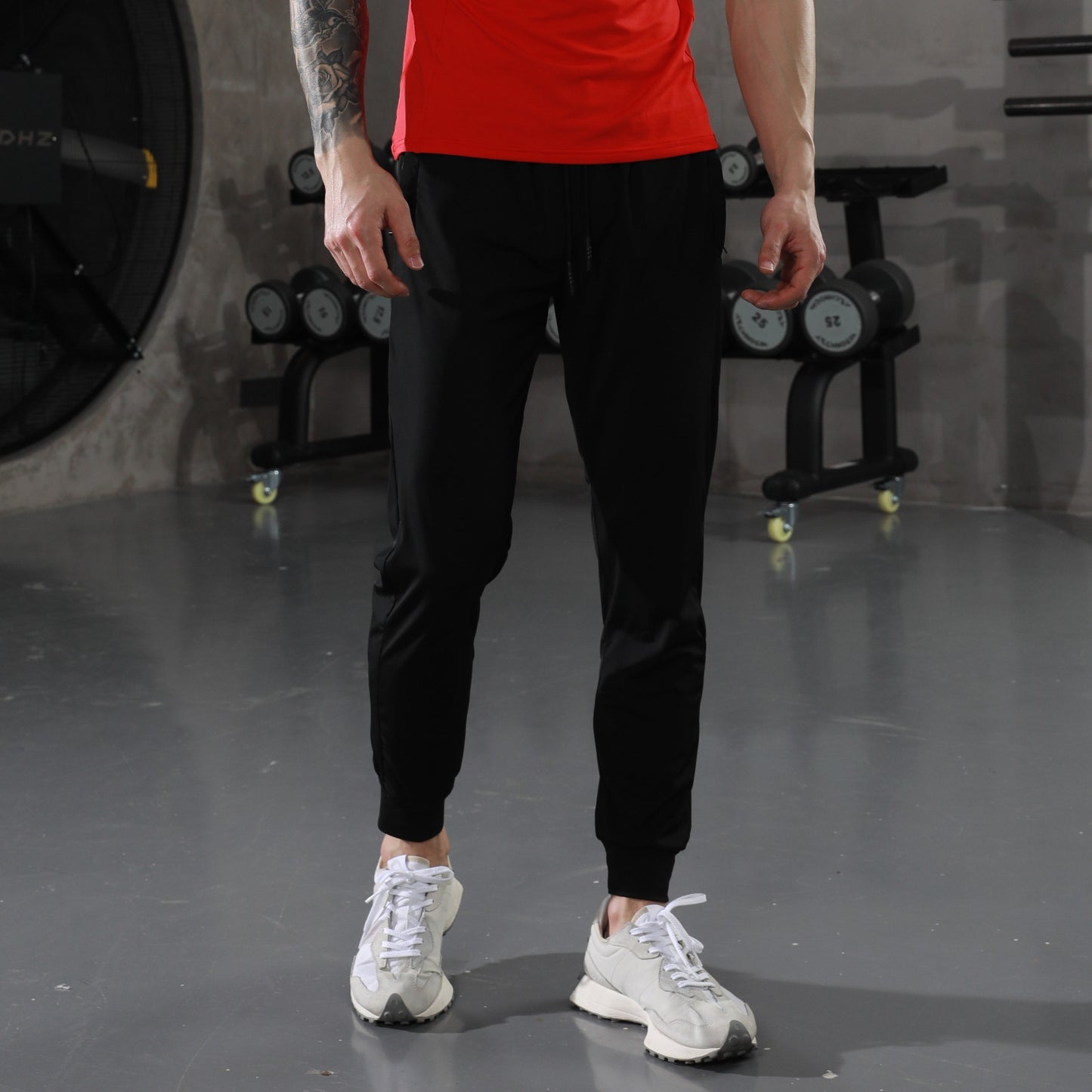 Ice Silk Leggings Men's Sports Pants Thin Trendy