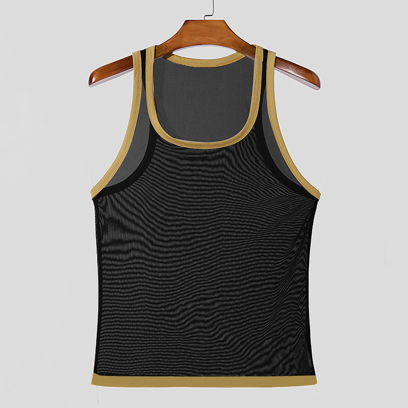 Men's Fitness Tight Mesh Style For Sports Mesh Vest