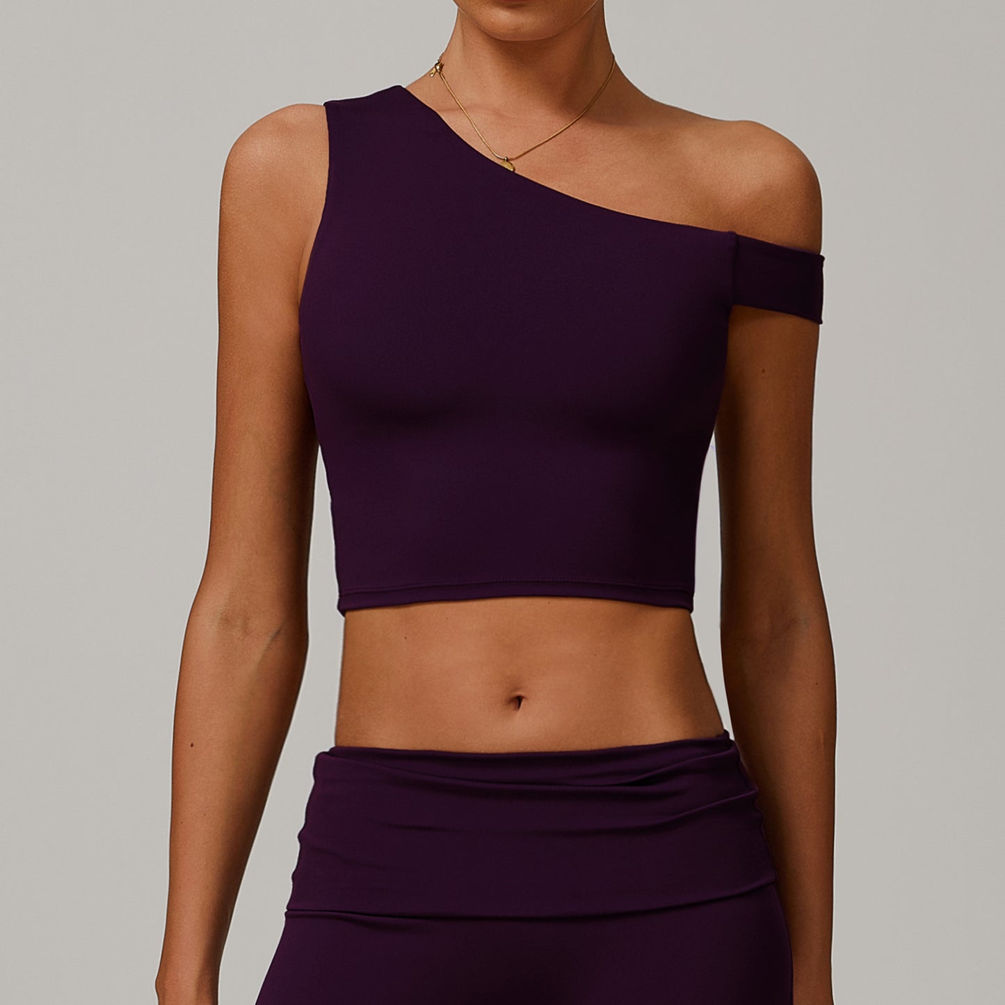 Yoga Vest Women's Irregular Shoulder Sports Workout Underwear