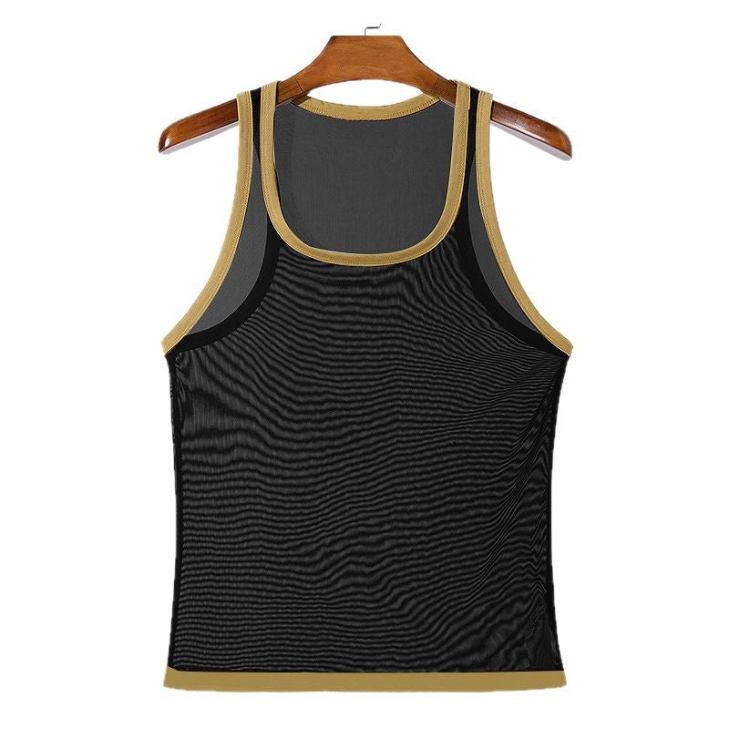 Men's Fitness Tight Mesh Style For Sports Mesh Vest