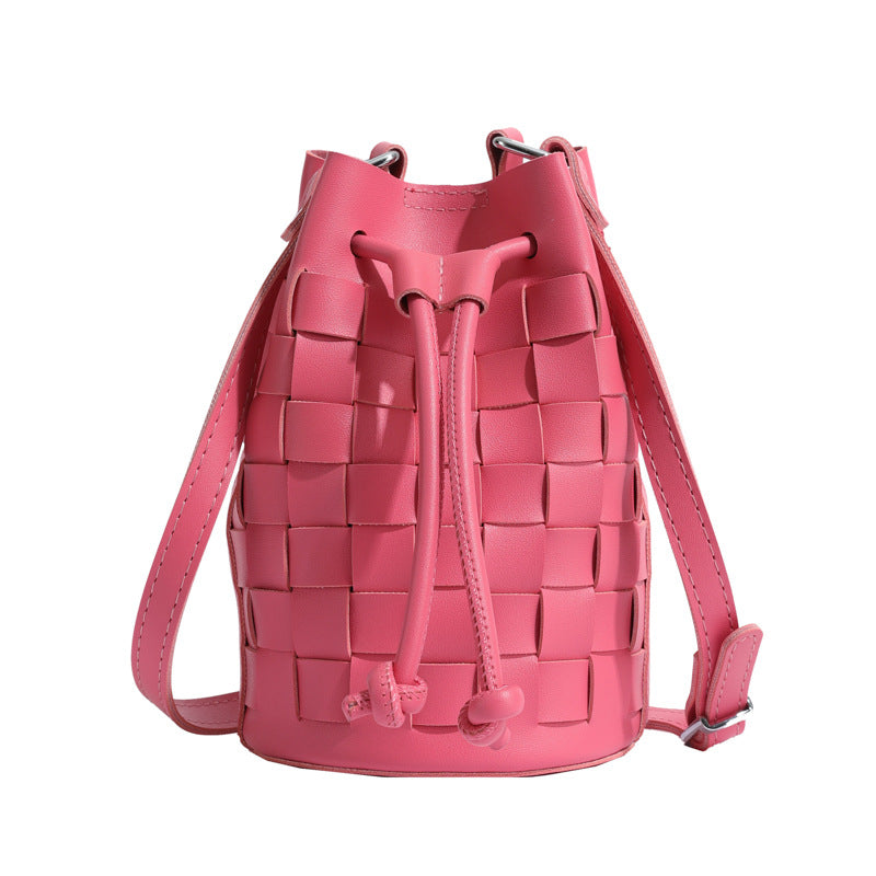 Women's Woven Bucket Shoulder Bag