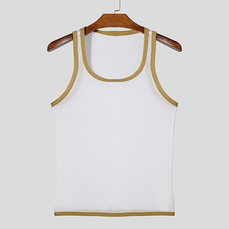 Men's Fitness Tight Mesh Style For Sports Mesh Vest