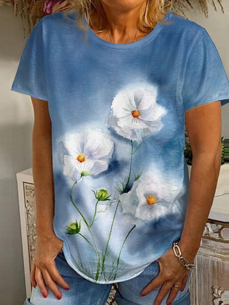 Women's American-style Retro Short Sleeve T-shirt