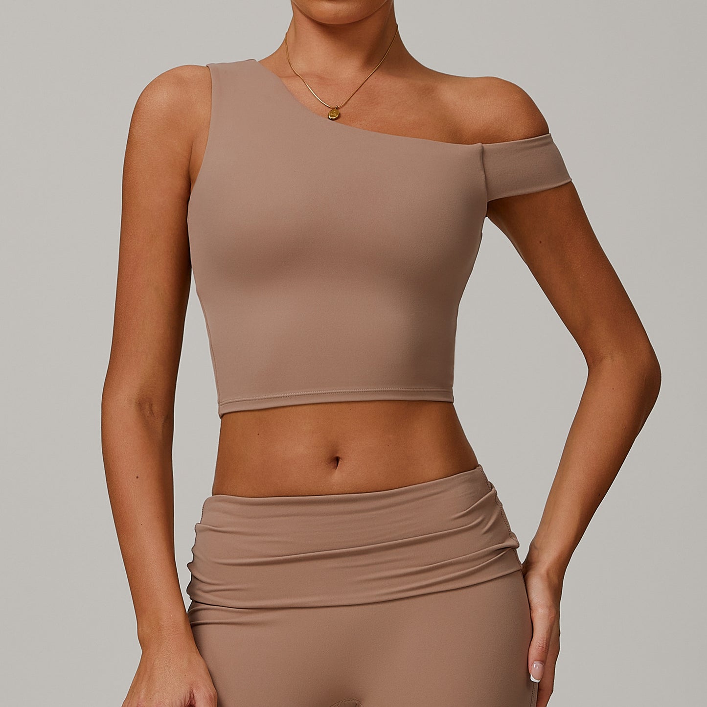 Yoga Vest Women's Irregular Shoulder Sports Workout Underwear