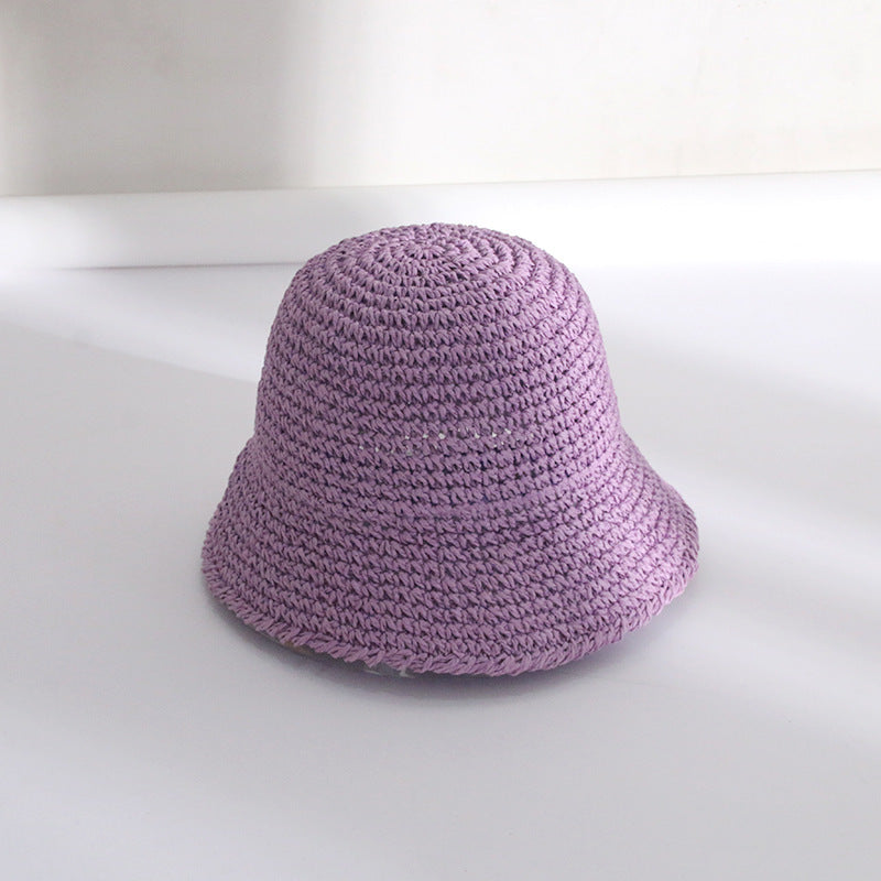 Straw Bucket Hat For Women Summer Breathable Sun-proof