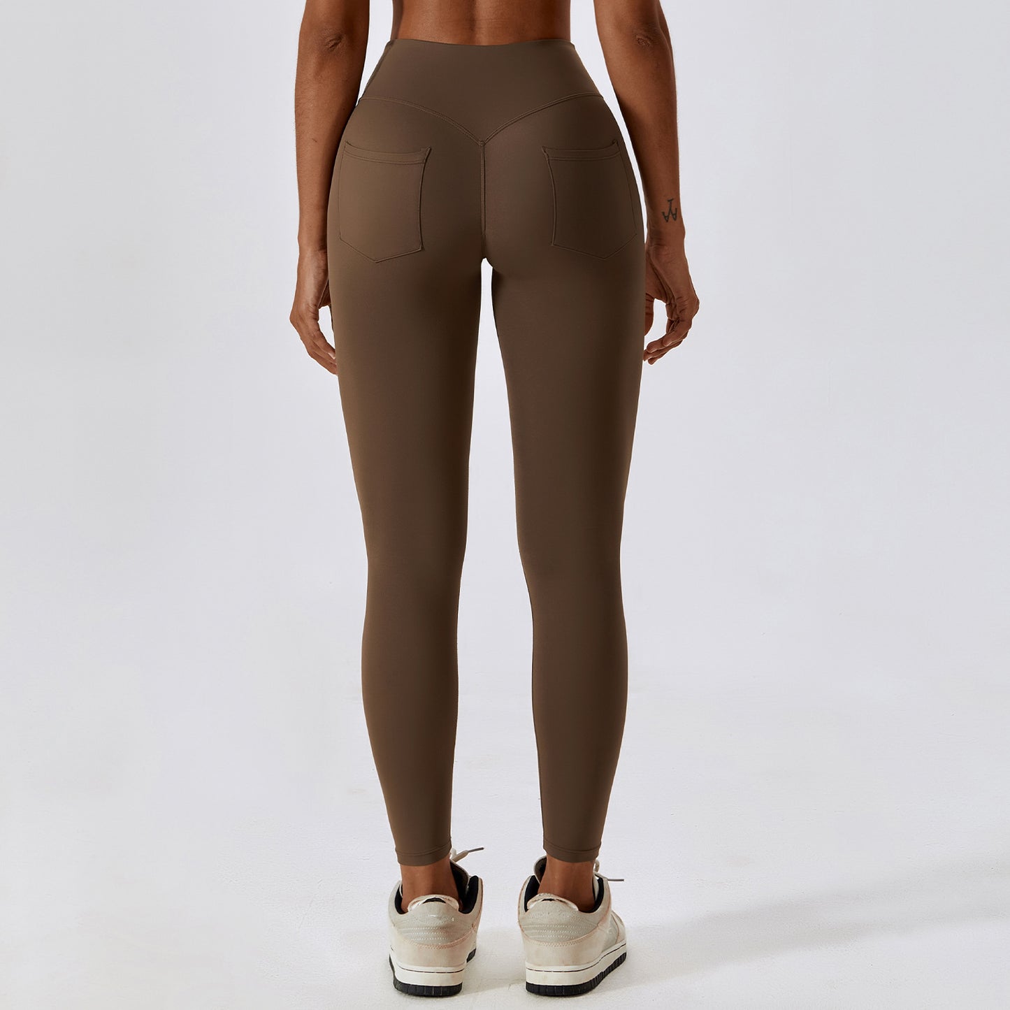 Nude Feel High Waist Hip Lift Yoga Pants Pocket Belly Contracting