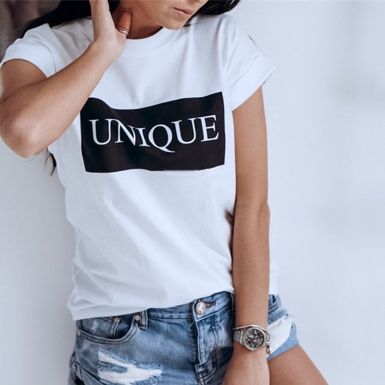 European And American Digital Printing Casual Round Neck T-shirt