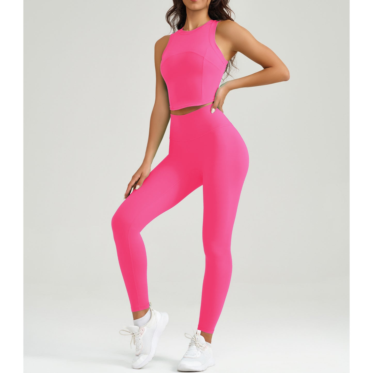 Running High Waist Workout Tights Two-piece Set