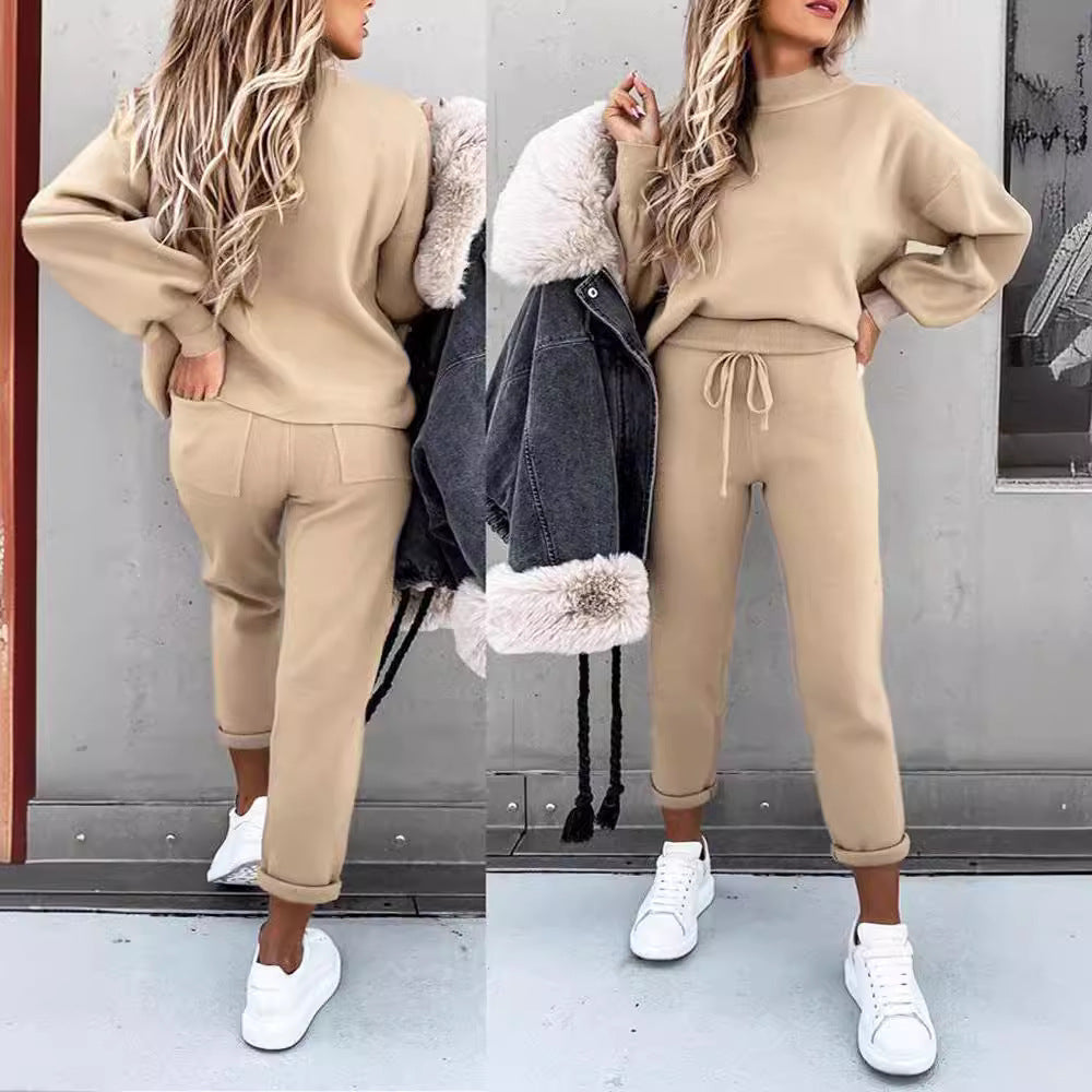 High Necked Long Sleeved Pocket Pants For Casual Wear