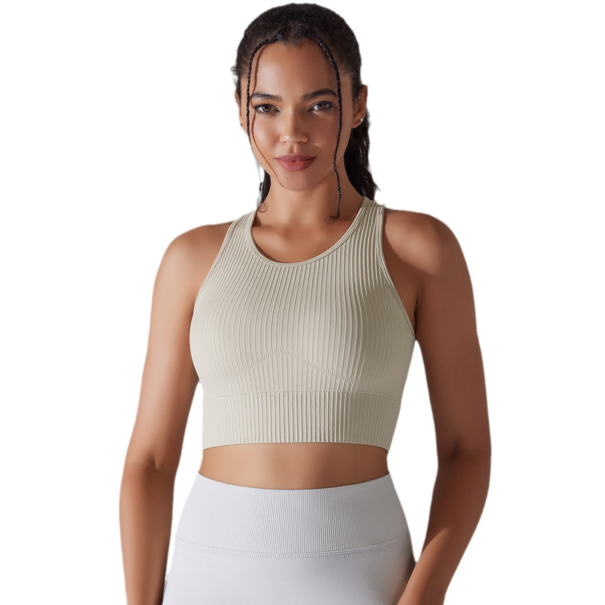 Seamless Knitted Solid Color I-shaped Beauty Back Yoga Vest