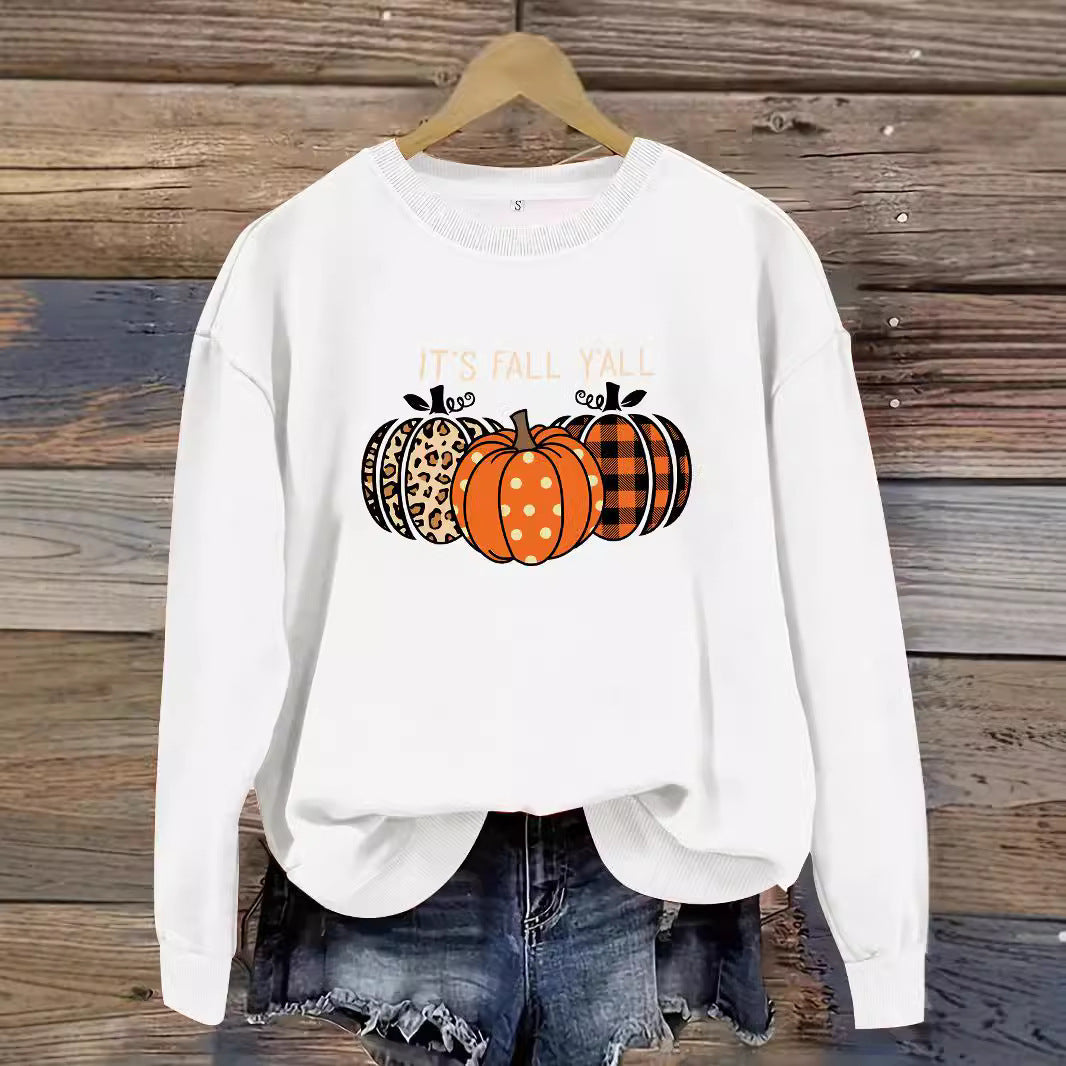 Round Neck Halloween Pumpkin Sweater