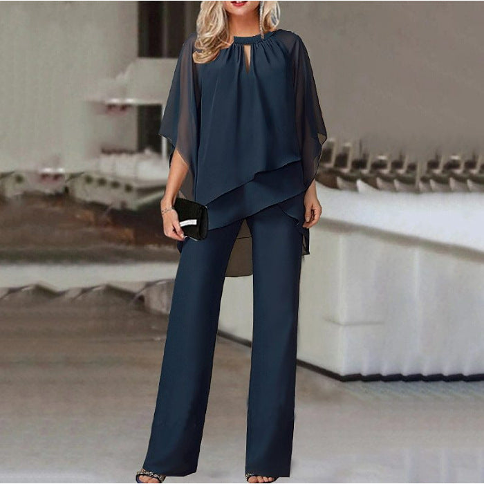 Solid Color Loose One-piece Casual Irregular Suit