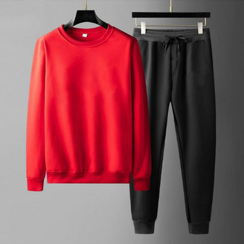 Round Neck Sweatshirt And Sweatpants Fashion Sports Men Suit