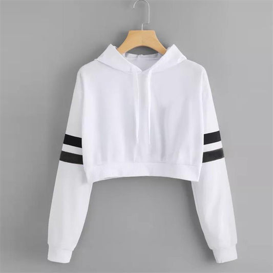 Ladies Hooded Loose Long Sleeve Sweatshirt