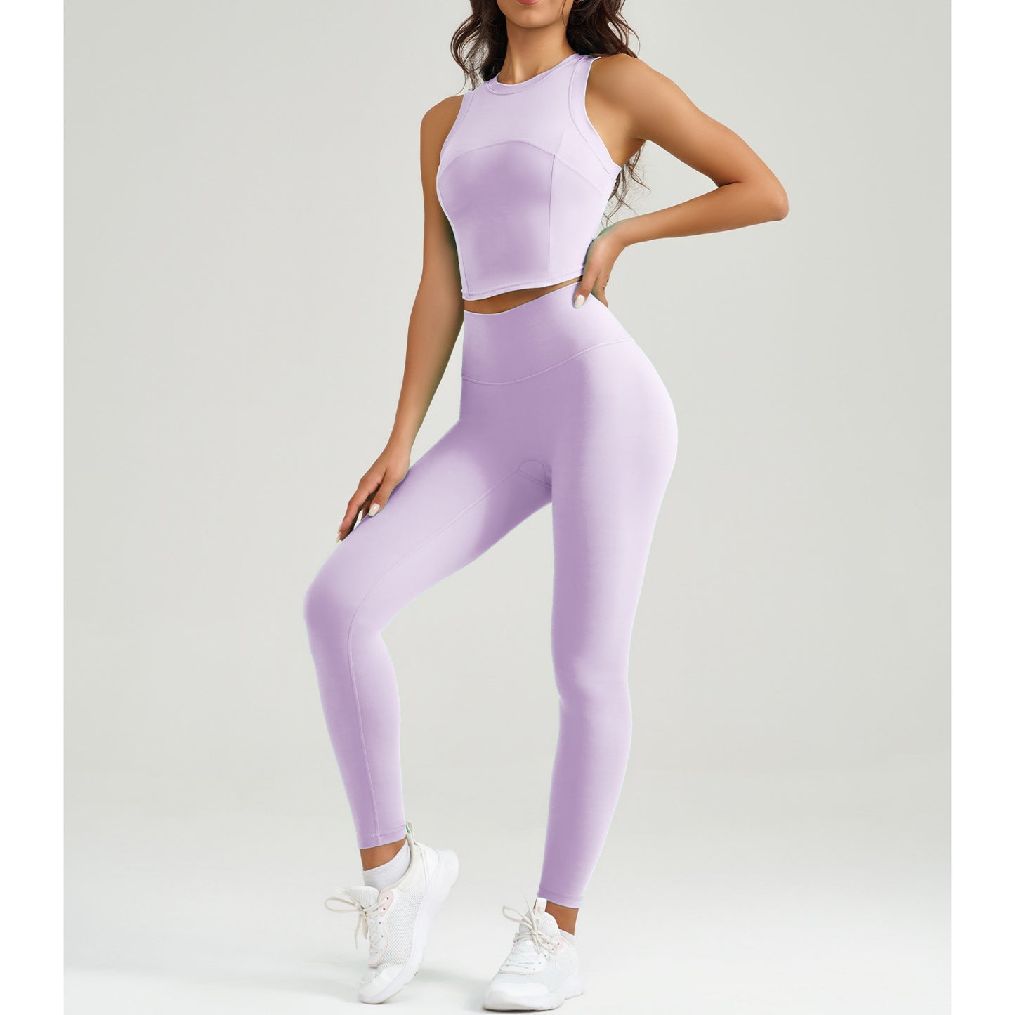 Running High Waist Workout Tights Two-piece Set