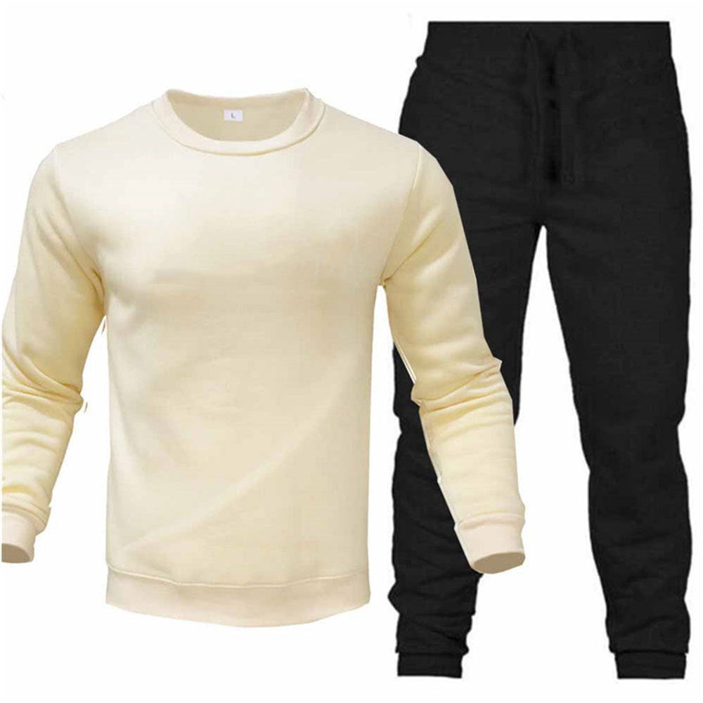 Round Neck Sweatshirt And Sweatpants Fashion Sports Men Suit