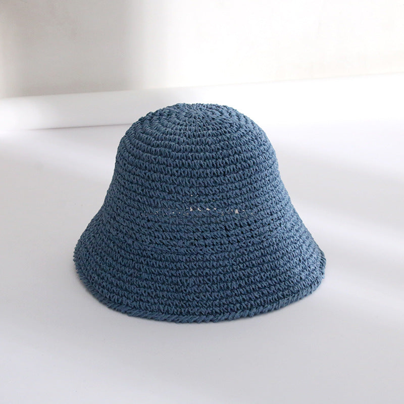 Straw Bucket Hat For Women Summer Breathable Sun-proof