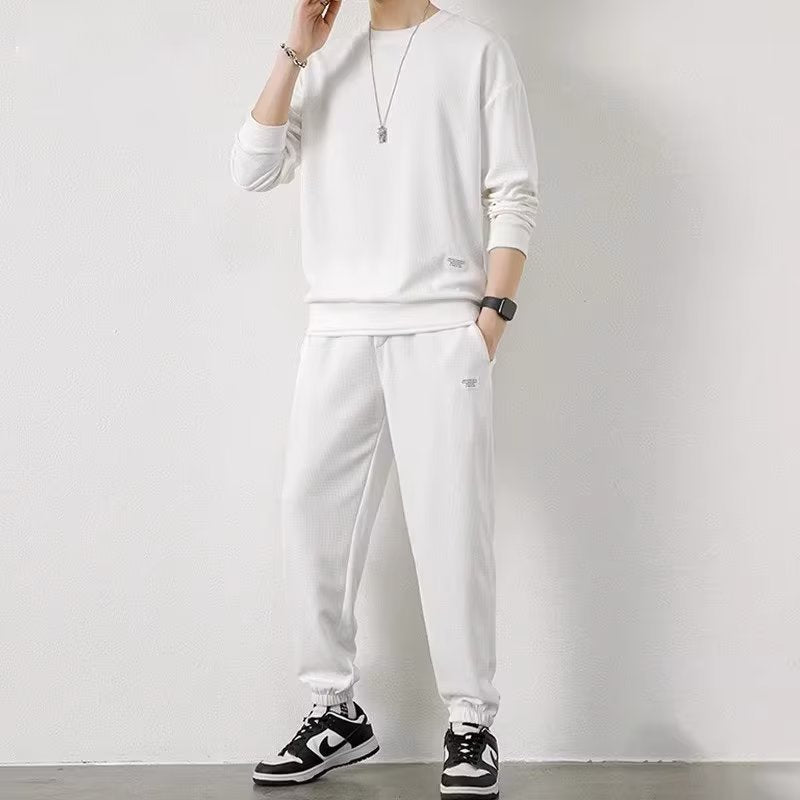 Long-sleeved Sweater Trousers Waffle Leisure Sports Student