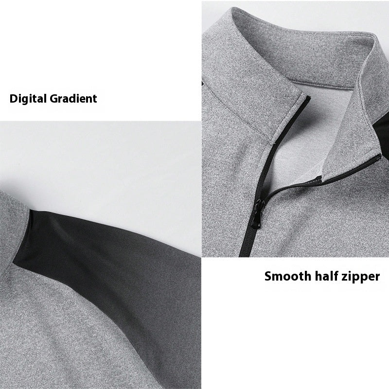 Quick-drying Half Zipper Slim Fit Training Men's Sports Long-sleeved Sweater
