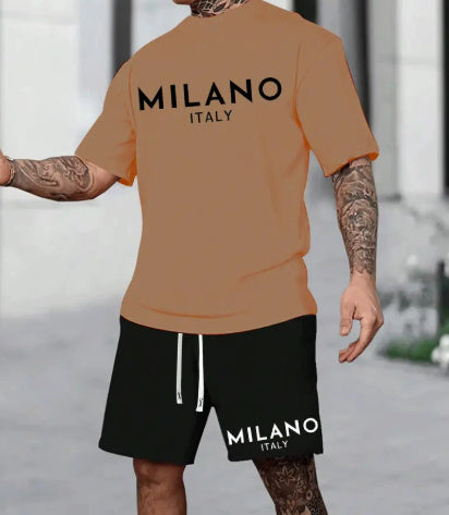 European And American Style Round Neck Short Sleeve Suit