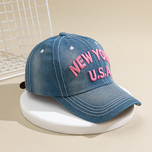 Fashion Wash Leisure Sun Shade Sun Protection Denim Baseball Cap