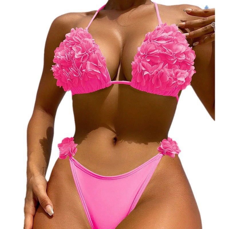 Petal Bikini Swimsuit Lace-up Beach