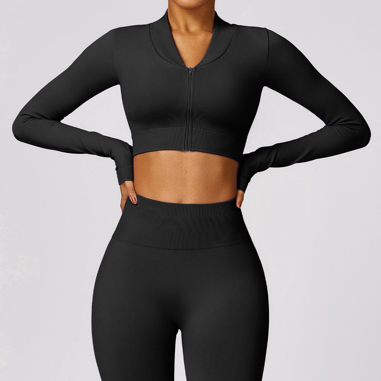 Winter Tight Seamless Long-sleeved Yoga Jacket