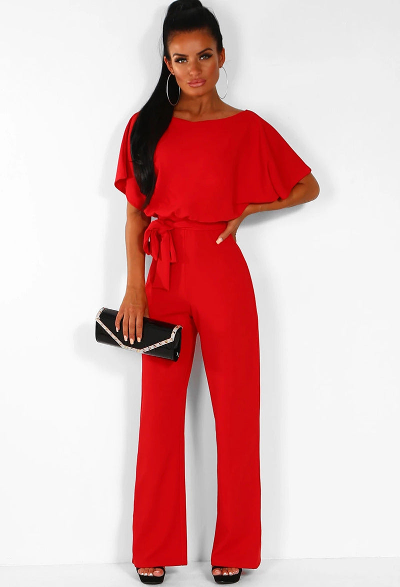 Women's Angel Sleeve Jumpsuit. Comes in 7 Colors