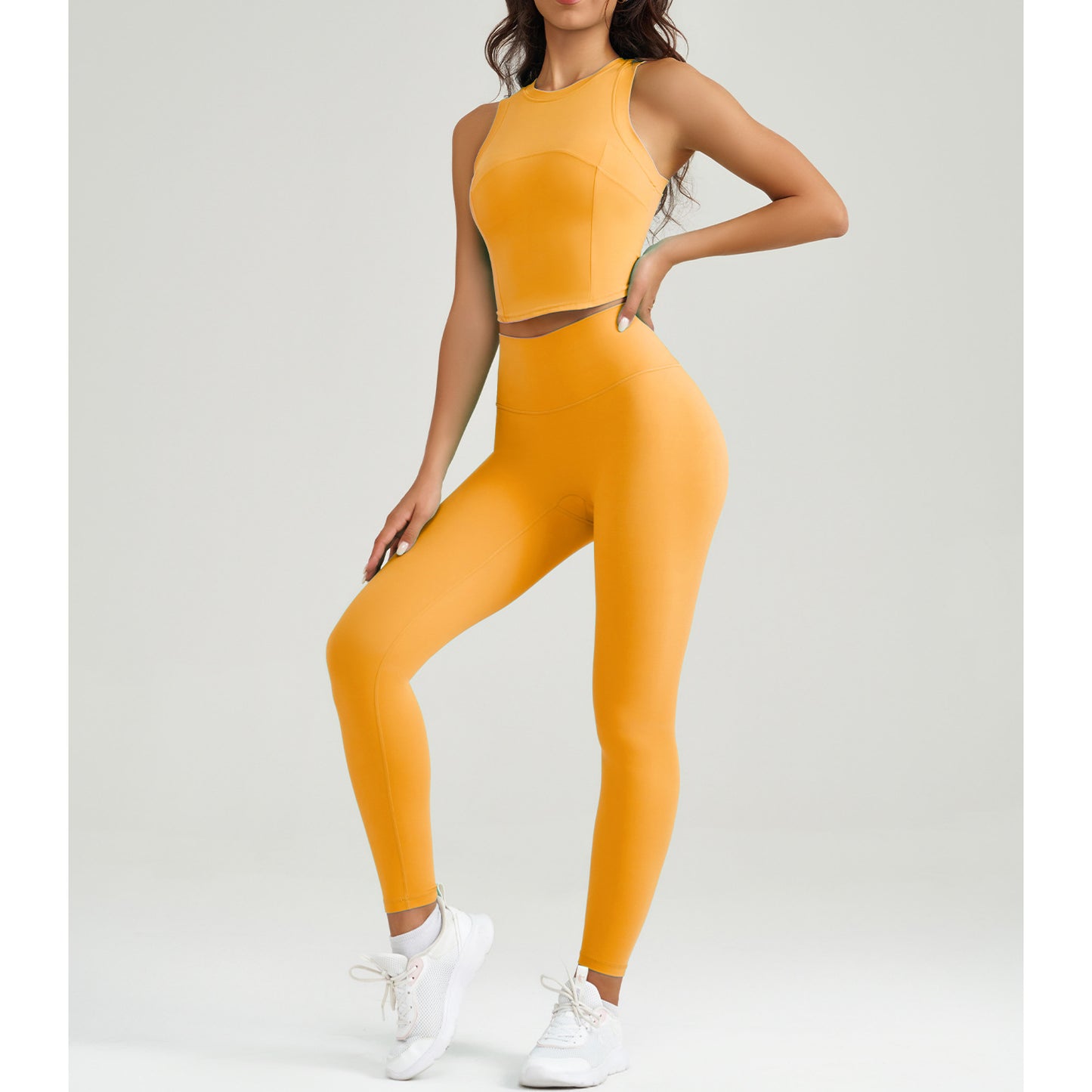 Running High Waist Workout Tights Two-piece Set