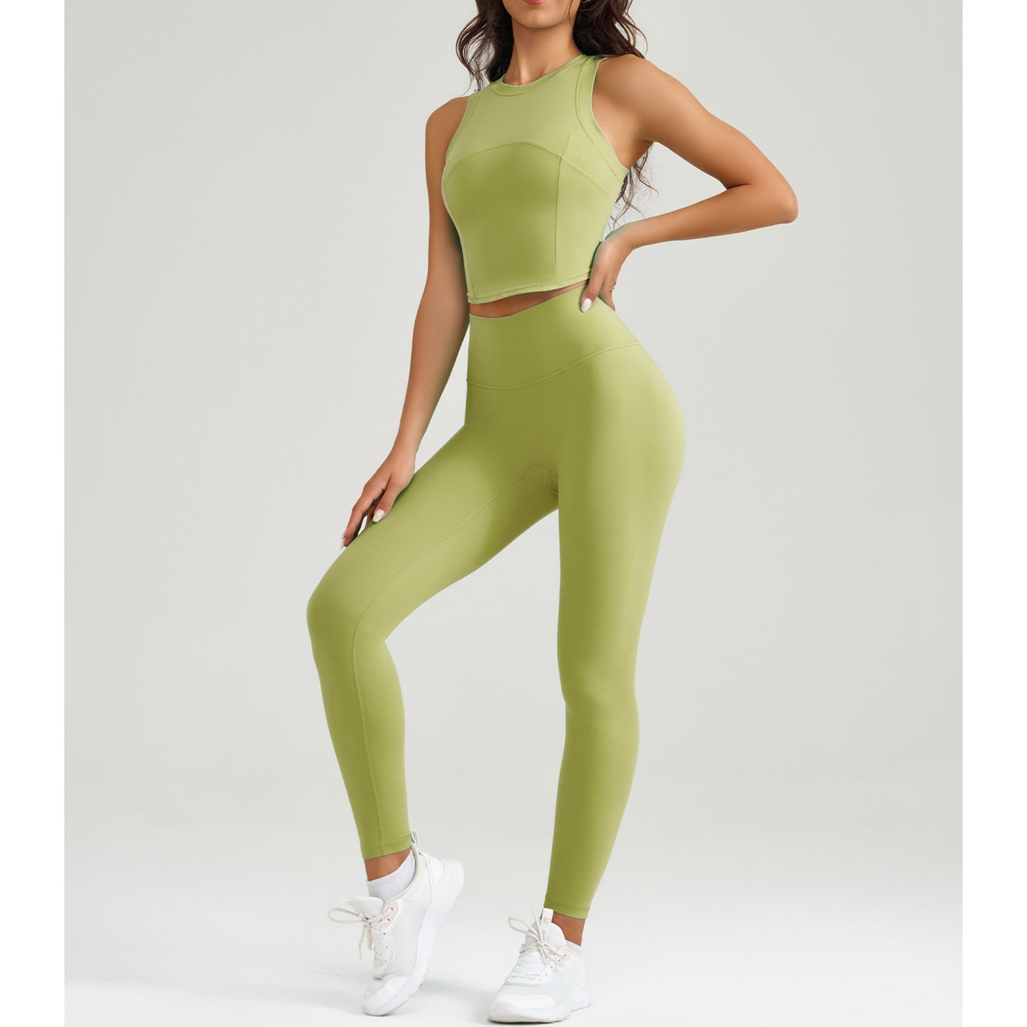 Running High Waist Workout Tights Two-piece Set