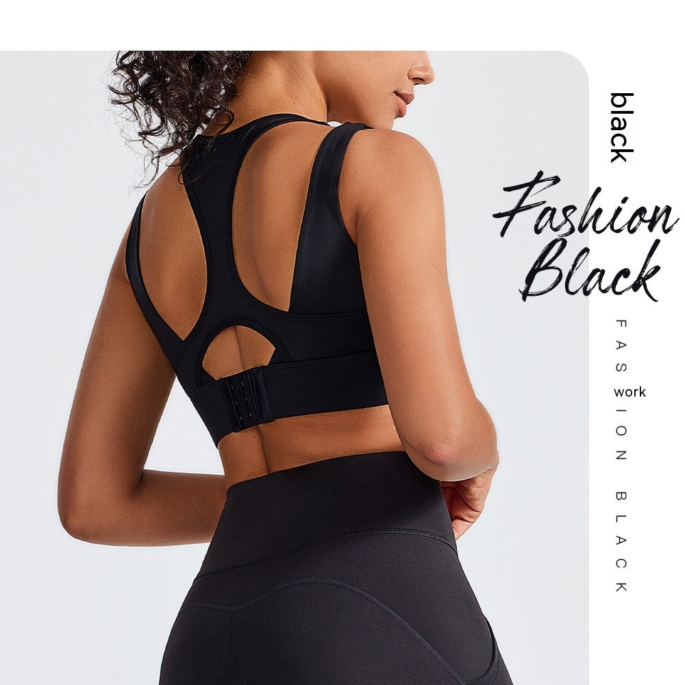 Women's Running Shockproof Fitness Vest One-piece Gathering Bra Beauty Back Outer Wear Yoga Clothes