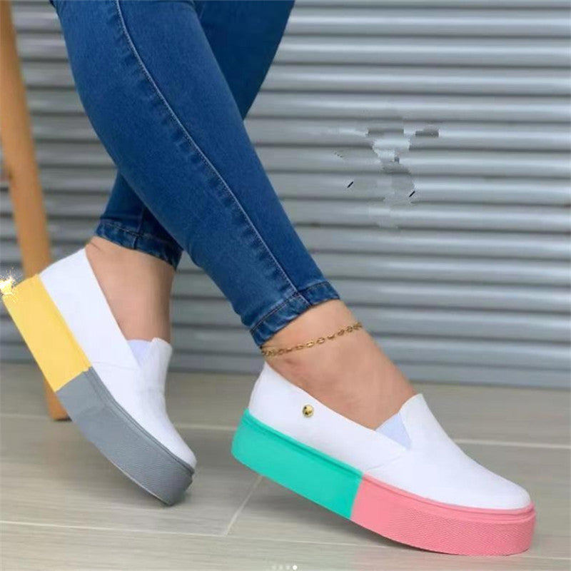 New Women's Shoes Thick Bottom Color Matching